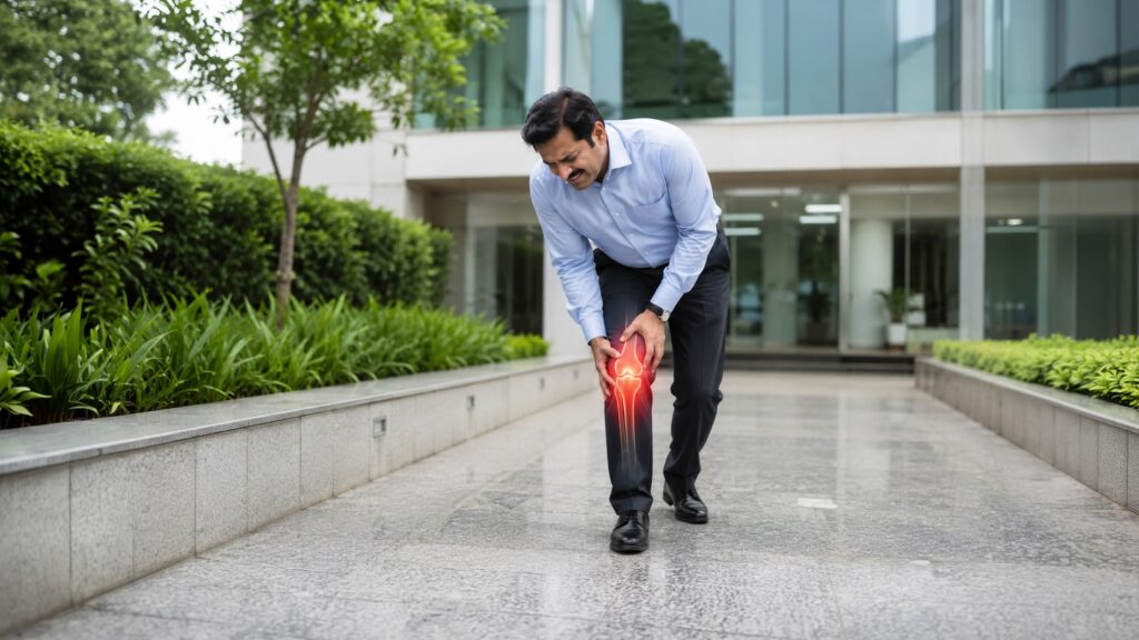Knee locking sensation while walking with visible pain and restricted knee movement