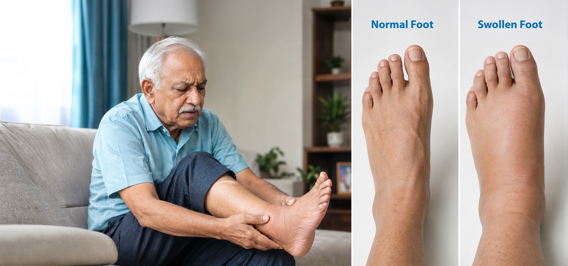 Discover common causes of swollen feet in seniors and restore comfort with timely care